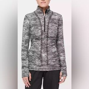 lululemon athletica Women's Black & White Marled Half-Zip Jacket